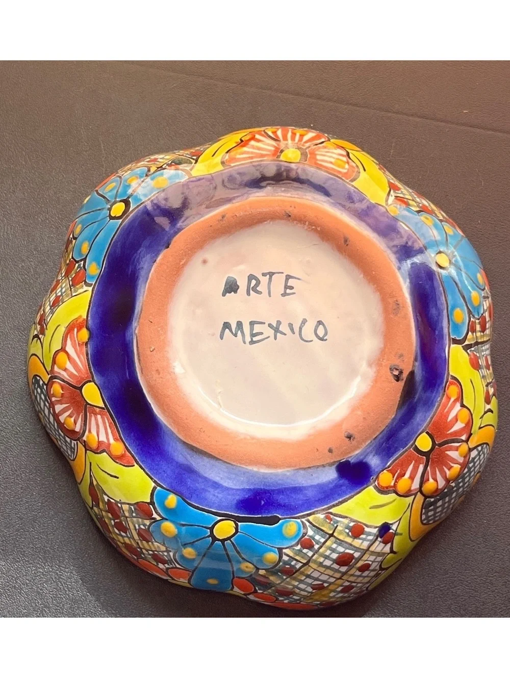 Vibrant Hand-Painted Talavera Ceramic Bowl - Colorful Mexican Art